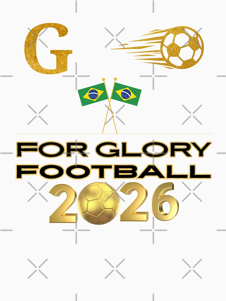 Brazil Football 2026 For Glory | Brazilian Soccer Fan Gift | Football Supporter Pride | Gold Sports Design by Art IN Pack