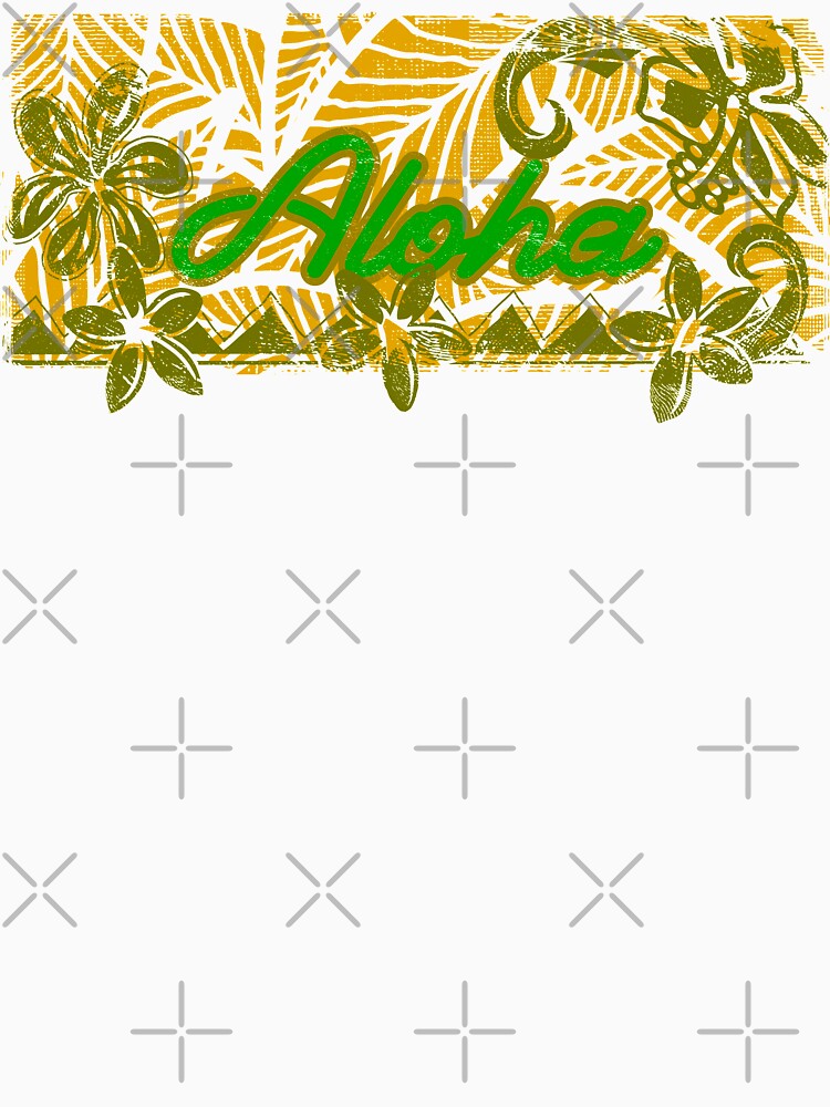 Vintage Distressed Ink Aloha Yellow Floral Banner by sunnthreads