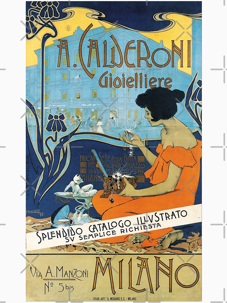 Vintage poster. Italian Art Nouveau style advertisement. by likiska
