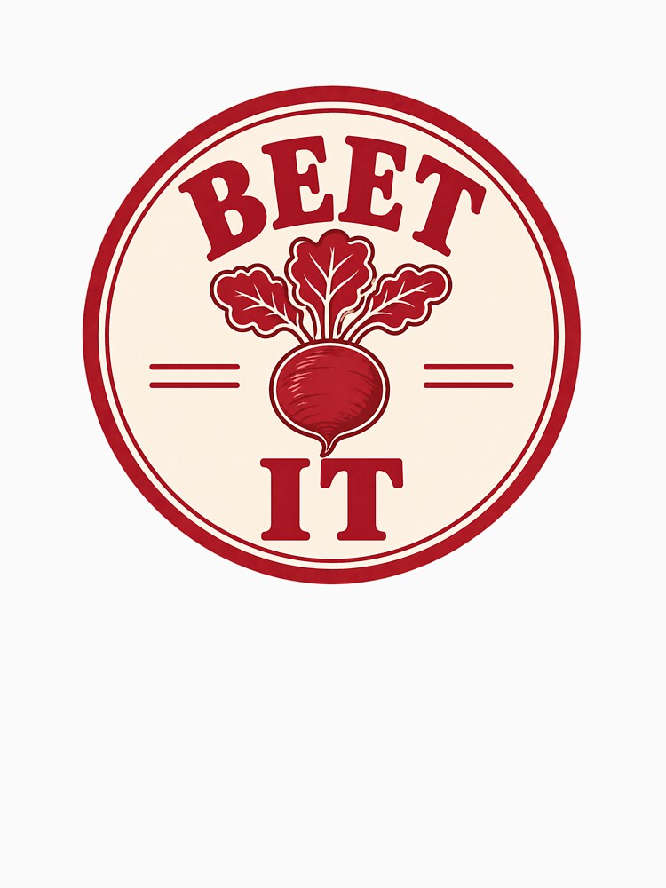 Beet It Funny Food Pun Badge by EastEndTownie