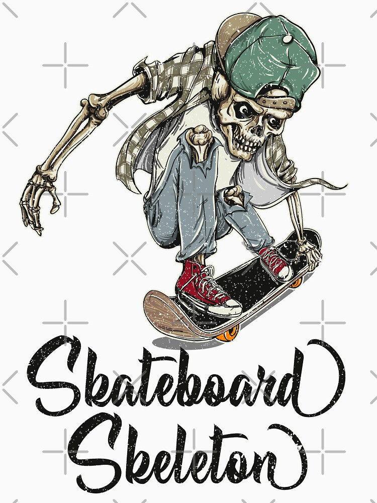 Skateboard Skeleton Classic T-Shirt, Forever Skate Style, Best Friend Shirt, Best Friend Gifts by Ristinga