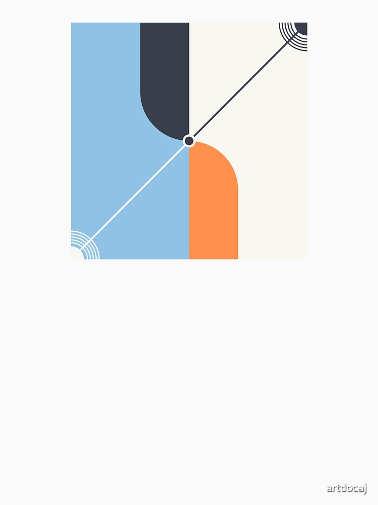 The Nexus - Blue and Orange Minimalist Abstract by artdocaj