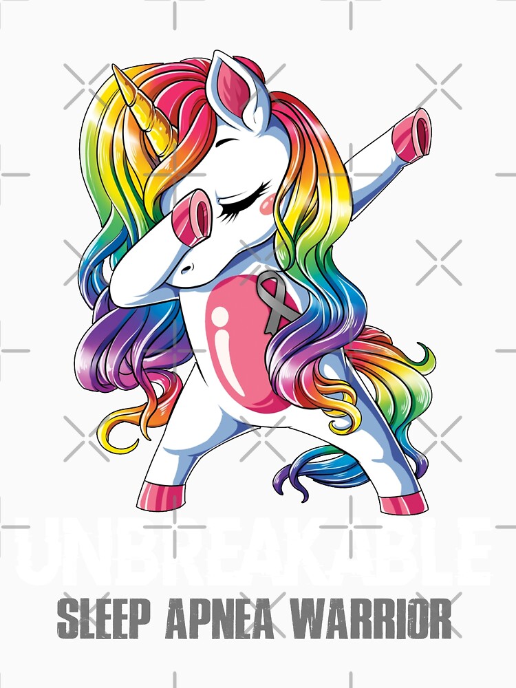 Sleep Apnea Awareness - Unicorn Sleep Apnea Warrior Ribbon UNBREAKABLE by Fernandezf