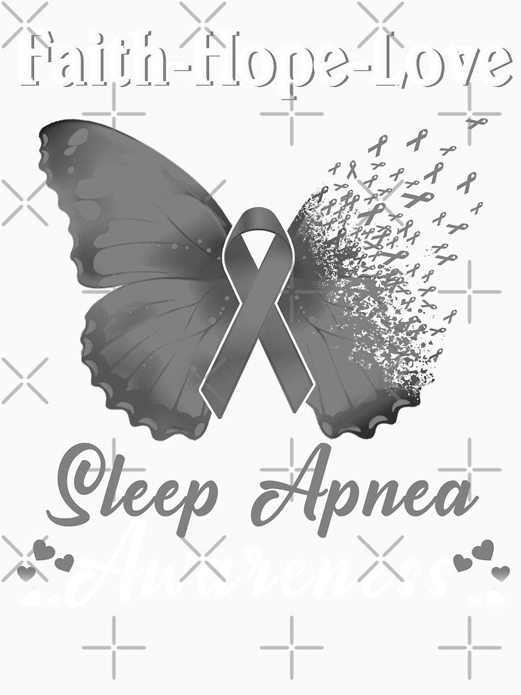 Faith Hope Love Butterfly Sleep Apnea Awareness by Gillosina