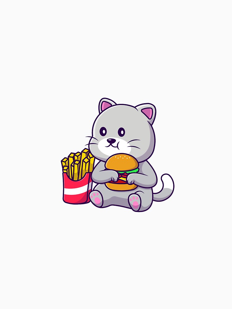 Cat Eating Burger by BDG06
