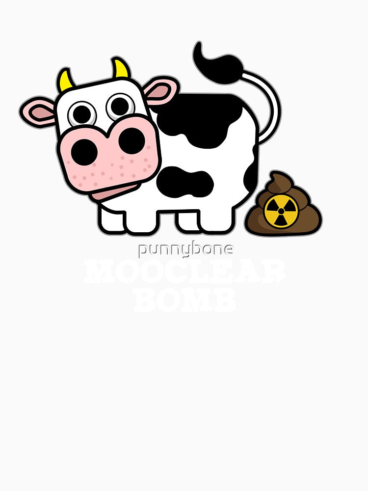Mooclear Bomb Funny Cow Pun (Dark BG) by punnybone