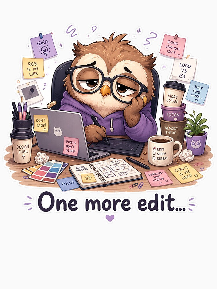 Cute Owl Designer One More Edit Work Mood by Sadia  Jannat