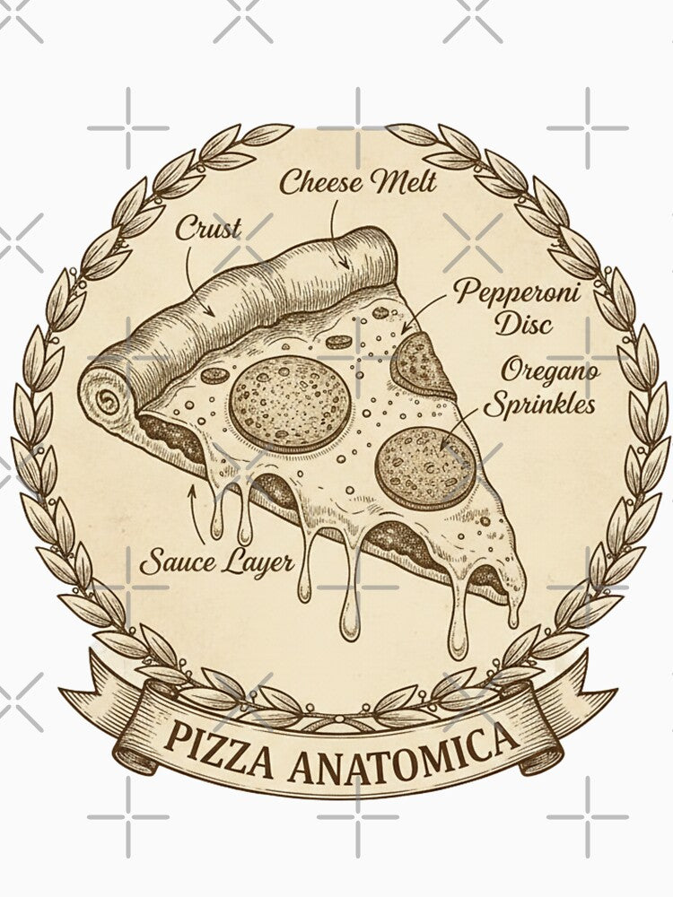 Pizza Anatomica — Vintage Scientific Diagram by magiquecreations