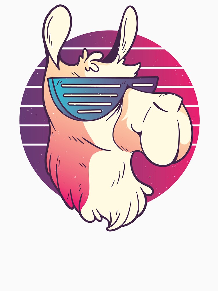 Cool Llama With Sunglasses - 80s 90s Retro Nostalgia by AaaleXX