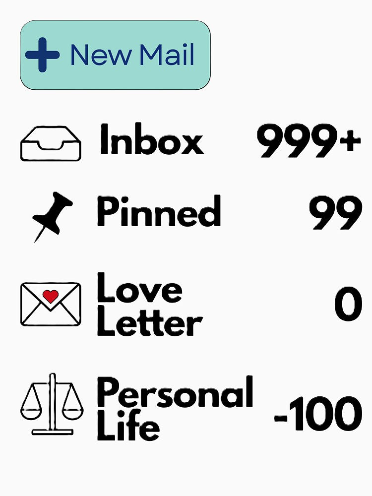 My (Very Realistic and Accurate) Inbox Shirt Design by Randomartsies