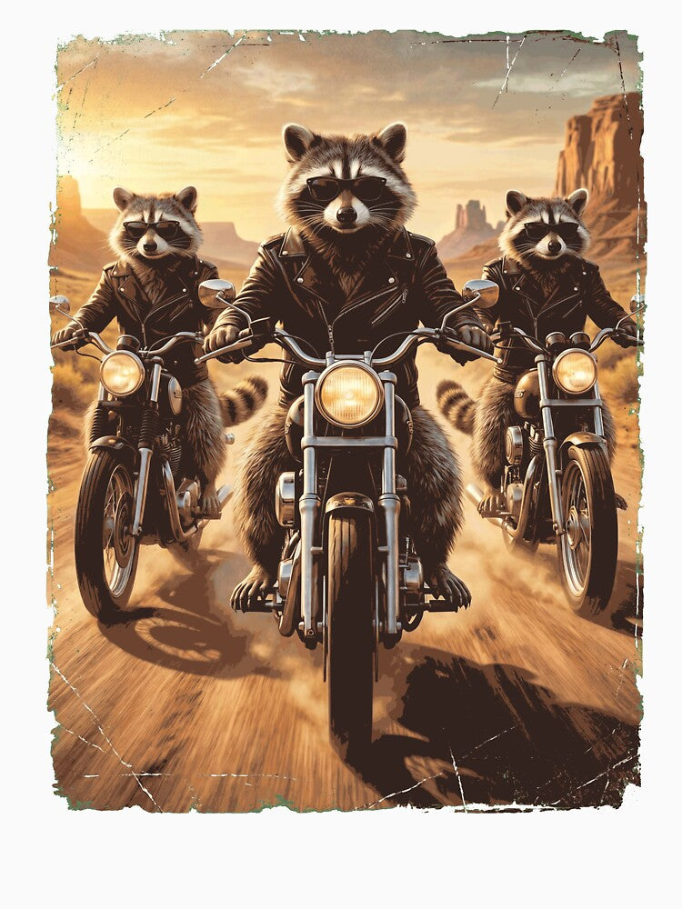 Funny Raccoon Motorcycle Meme Animal Lover by DoodleTortle