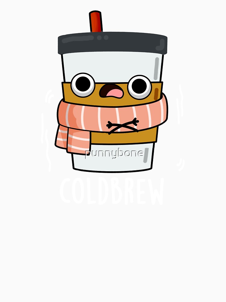 Cold Brew Funny Freezing Coffee Pun (Dark BG) by punnybone