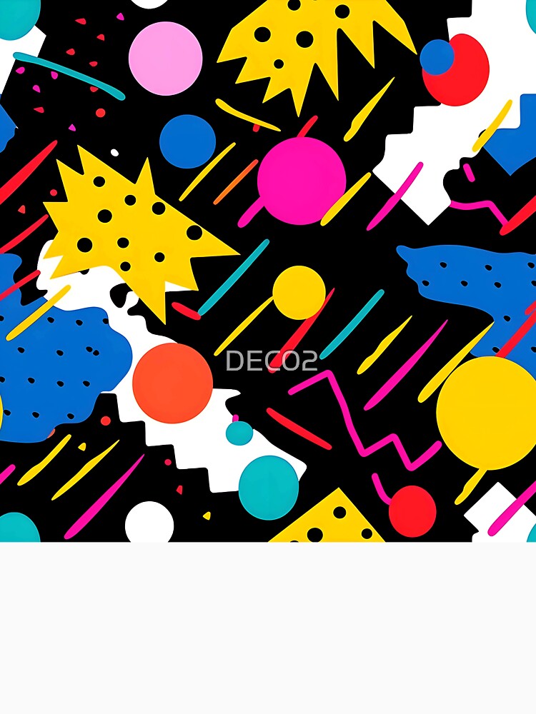 Pop Art Pink, Blue, Yellow, Black Abstract Designs by DEC02