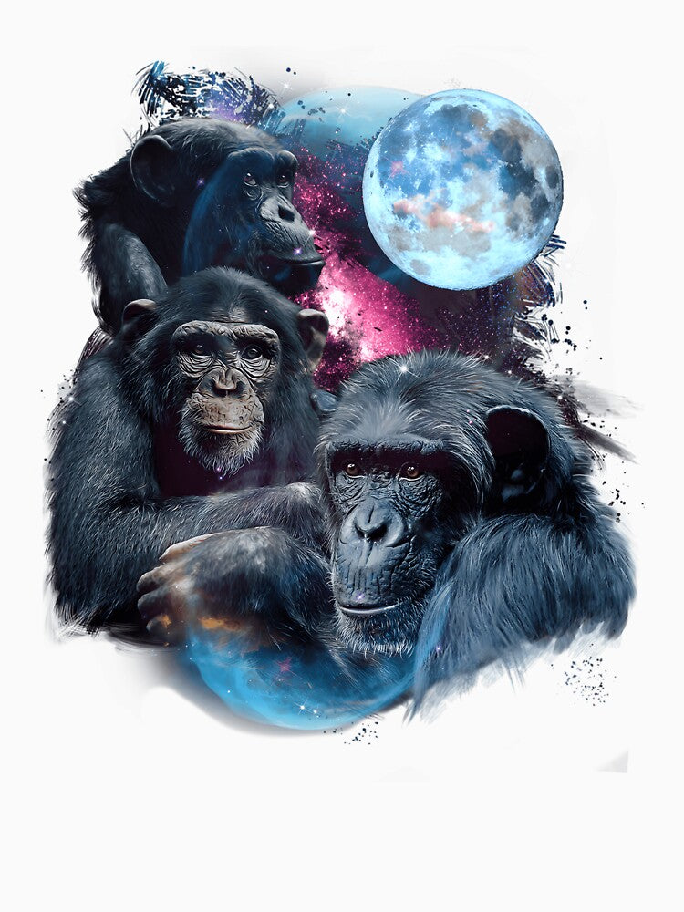 3 Moon Chimpanzee Monkey Chimp Ape Animal Novelty by neyvrvdpez49