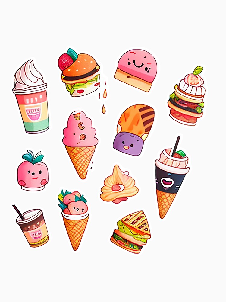 #2 Cute happy food sticker pack by KawaiiFoodArt