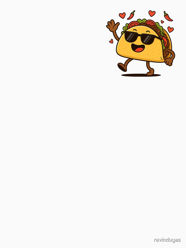 Cool Dancing Taco Cartoon | Fun Mexican Food Design by ravinduyas