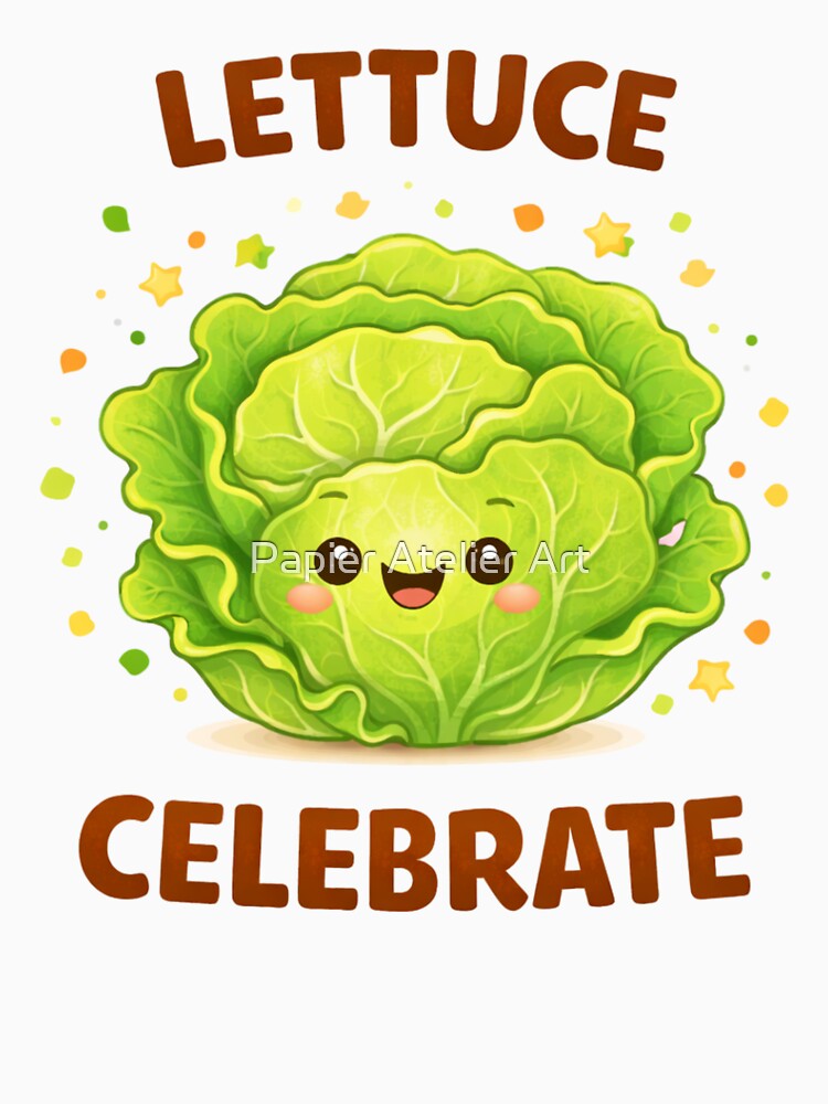 Lettuce Celebrate Cute Food Pun by Papier Atelier Art