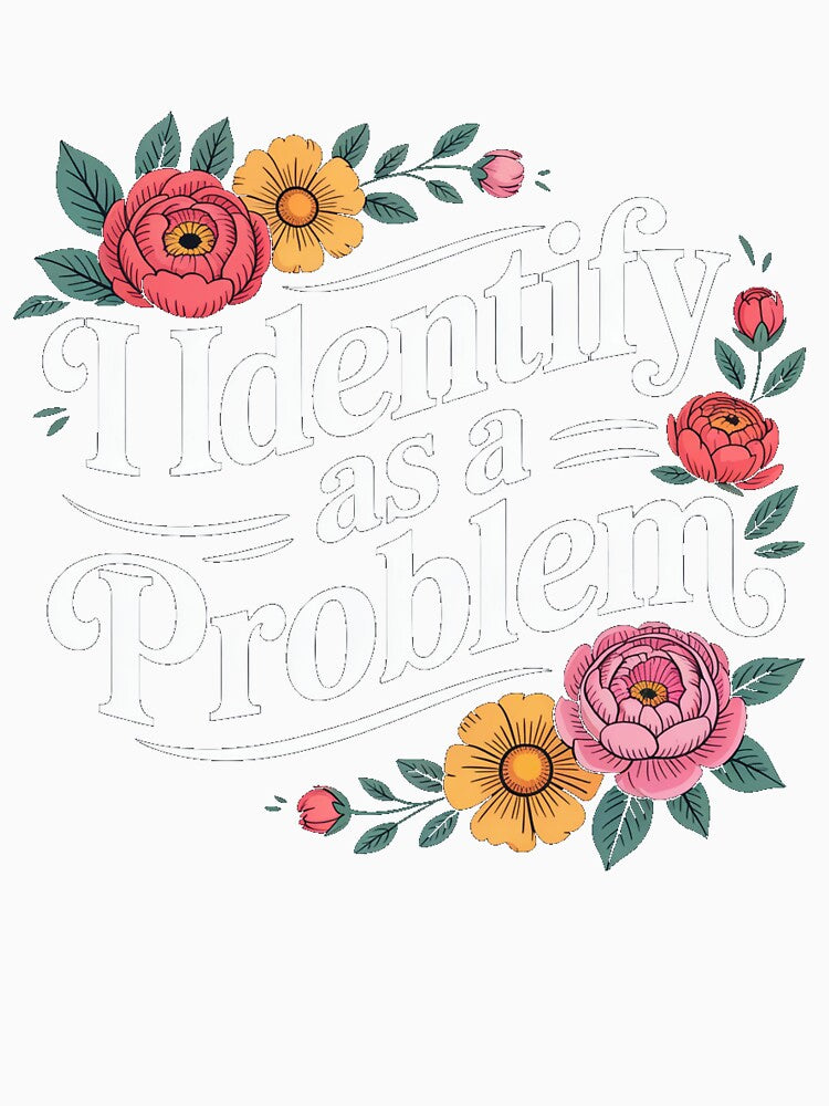 I Identify As A Problem Funny Sarcastic Quote by Printvibz1