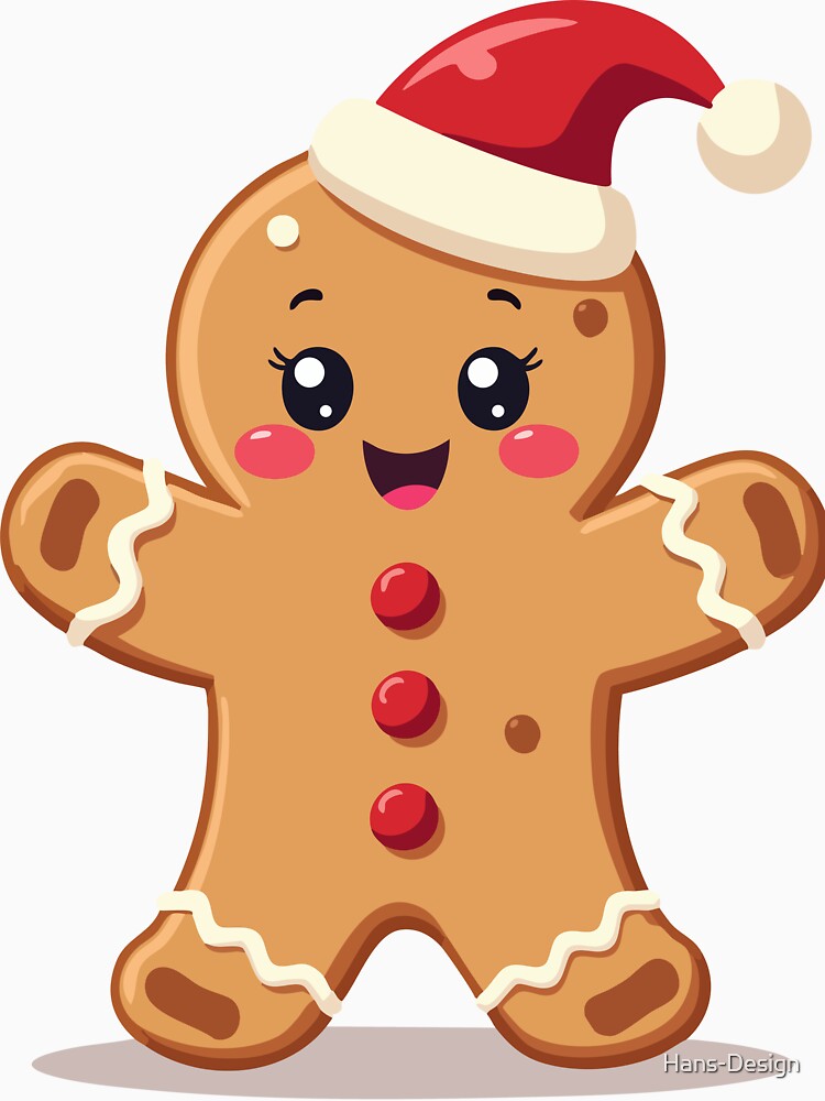 Kawaii Christmas Cookie - Sweet Gingerbread Cartoon Style by Hans-Design