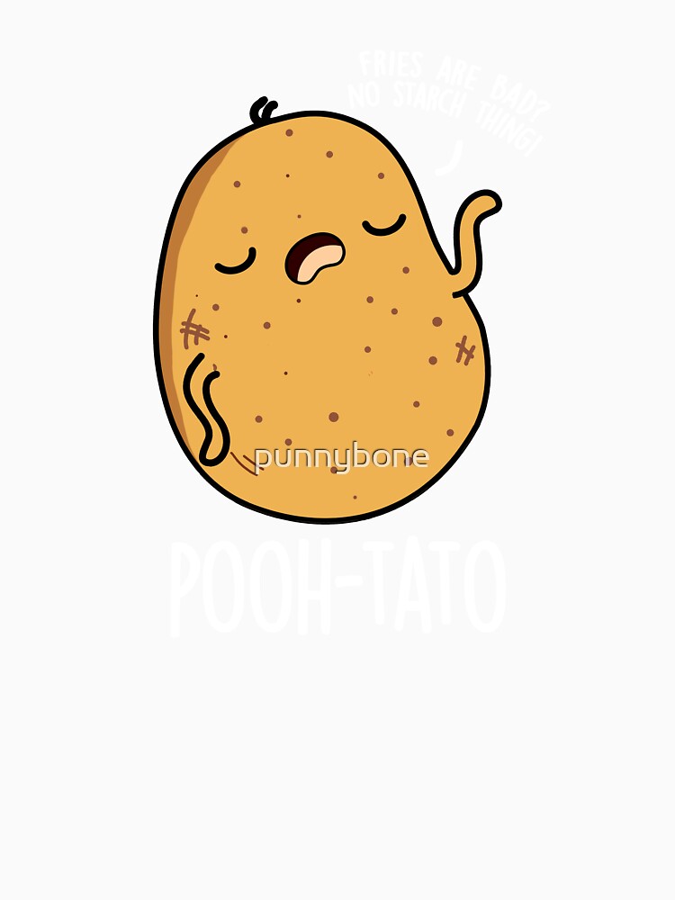 Pooh-tato Funny Potato Pun (Dark BG) by punnybone