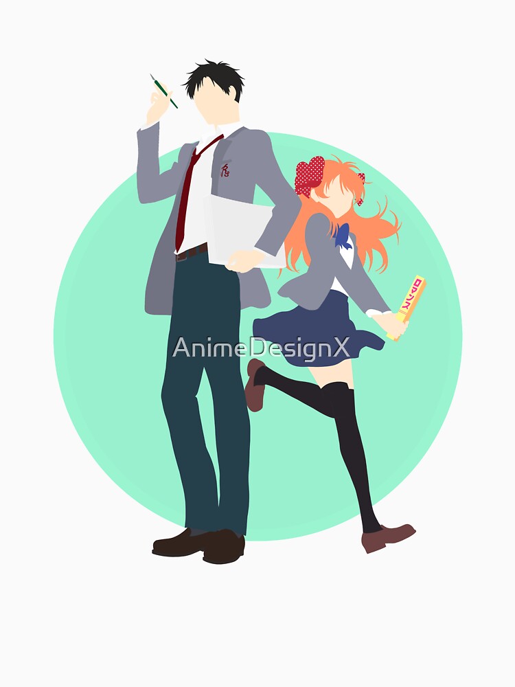 Nozaki and Chiyo - Gekkan shoujo Nozaki-kun - minimalist anime print by AnimeDesignX