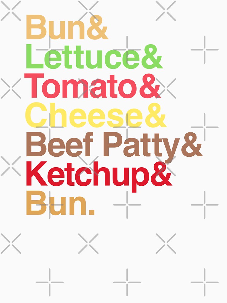 Burger Stack Funny Food Typography Humor by EthosWear