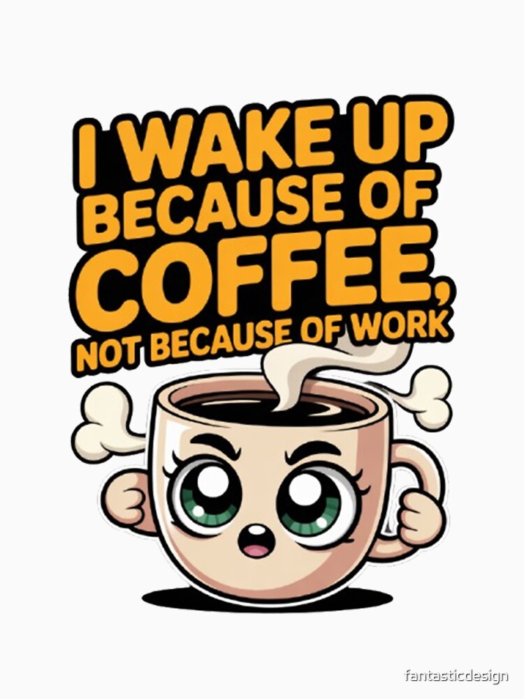 I Wake Up Because Of Coffee Not Because Of Work Funny Design by fantasticdesign