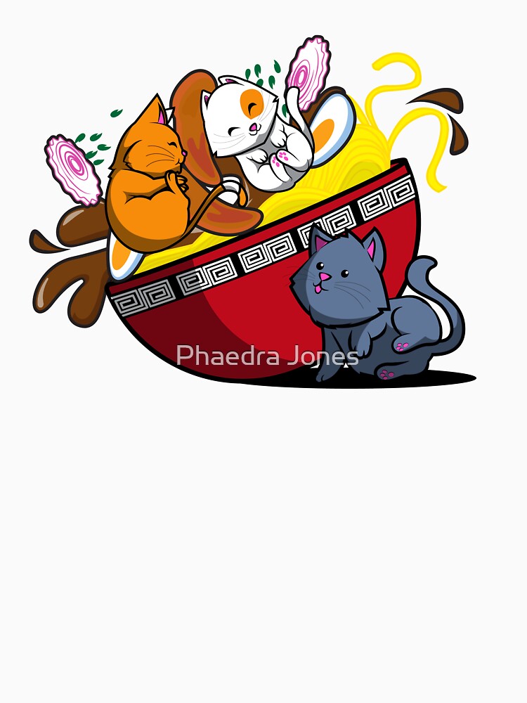 Kawaii Ramen Cat Noodles Japaneese Food by Phaedra Jones