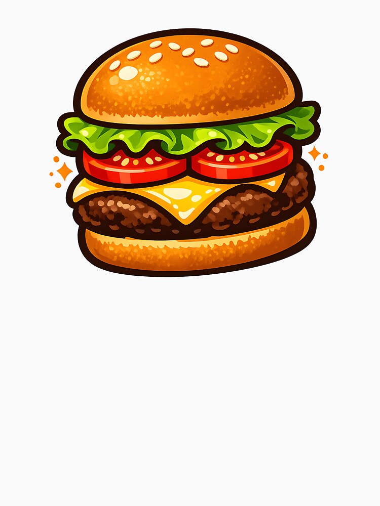Cute Hamburger Stacked Burger Food by Byte-shirt