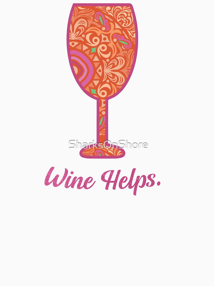 Wine Helps Wine Glass Mandala by SharksOnShore