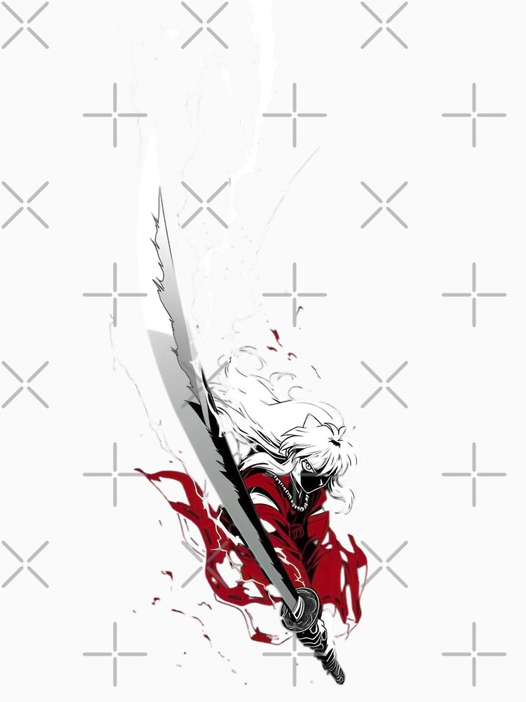 Inuyasha | White Hair Sword Fighter, Dark Aesthetic Manga Art by Dyan4