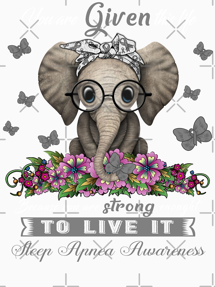 Sleep Apnea Warrior Cute Elephant Lover Gifts by Adropine