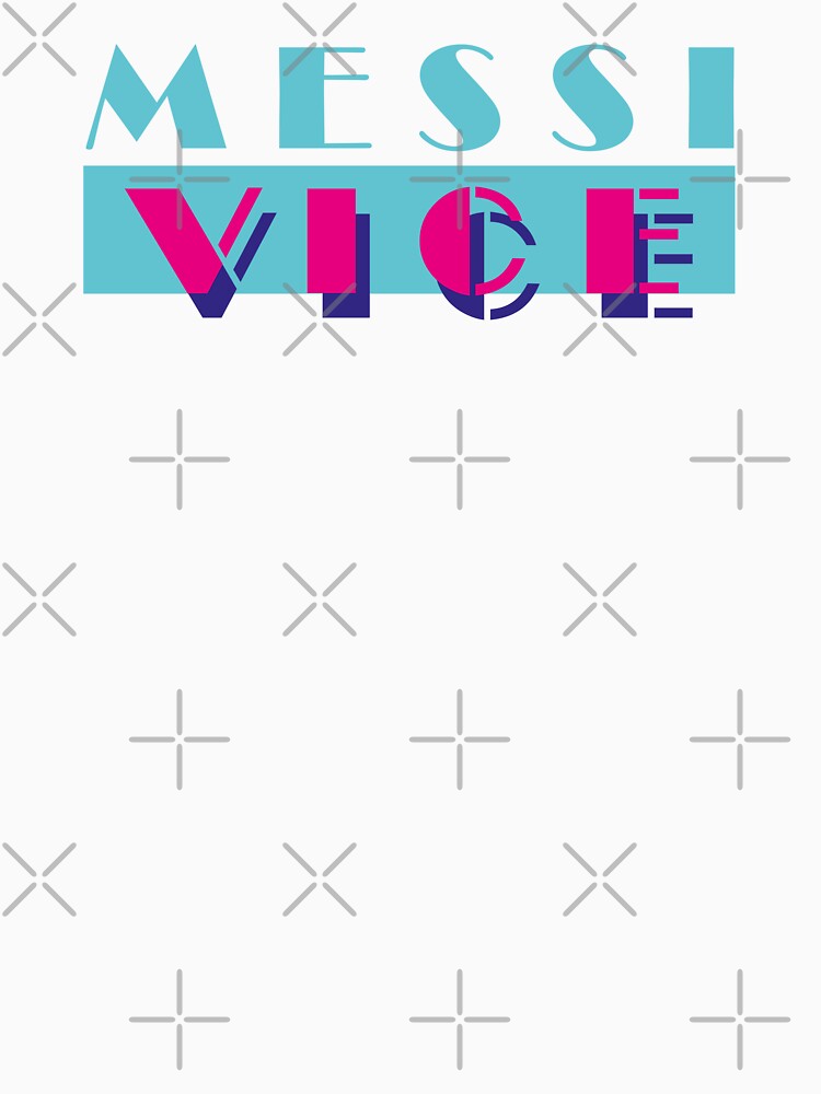 MESSI VICE (Miami Vice style retro logo) (The goat is in Miami!) DARK version by frikybomb