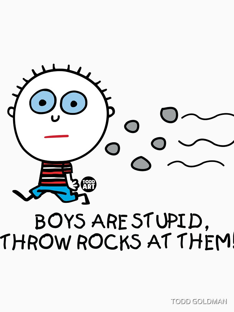 BOYS ARE STUPID THROW ROCKS by TODD GOLDMAN