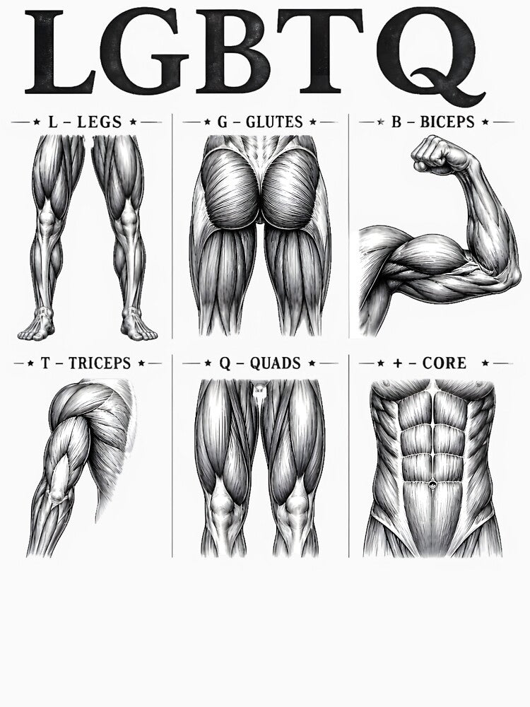 LGBTQ Legs Glutes Biceps Triceps Quads Core Anatomy Workout by AnnDesignStudio