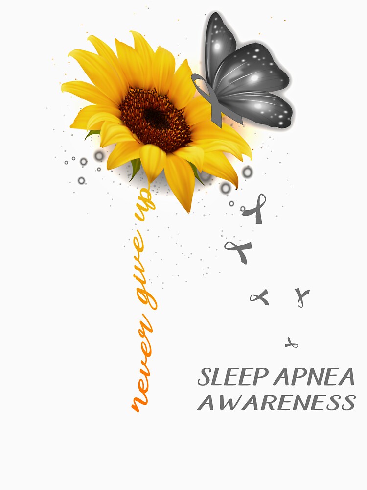 Never Give Up Sunflower Ribbon Sleep Apnea Awareness by deputylove