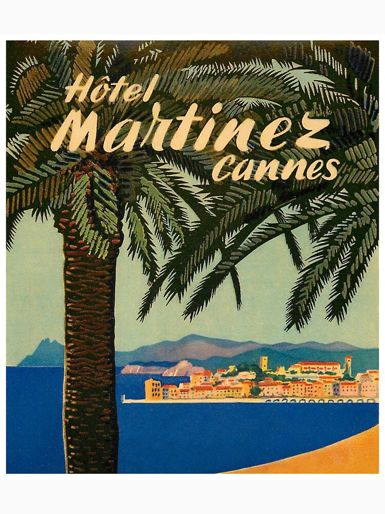 Hotel Martinez, Cannes, France Vintage Travel Poster by vintagevivian