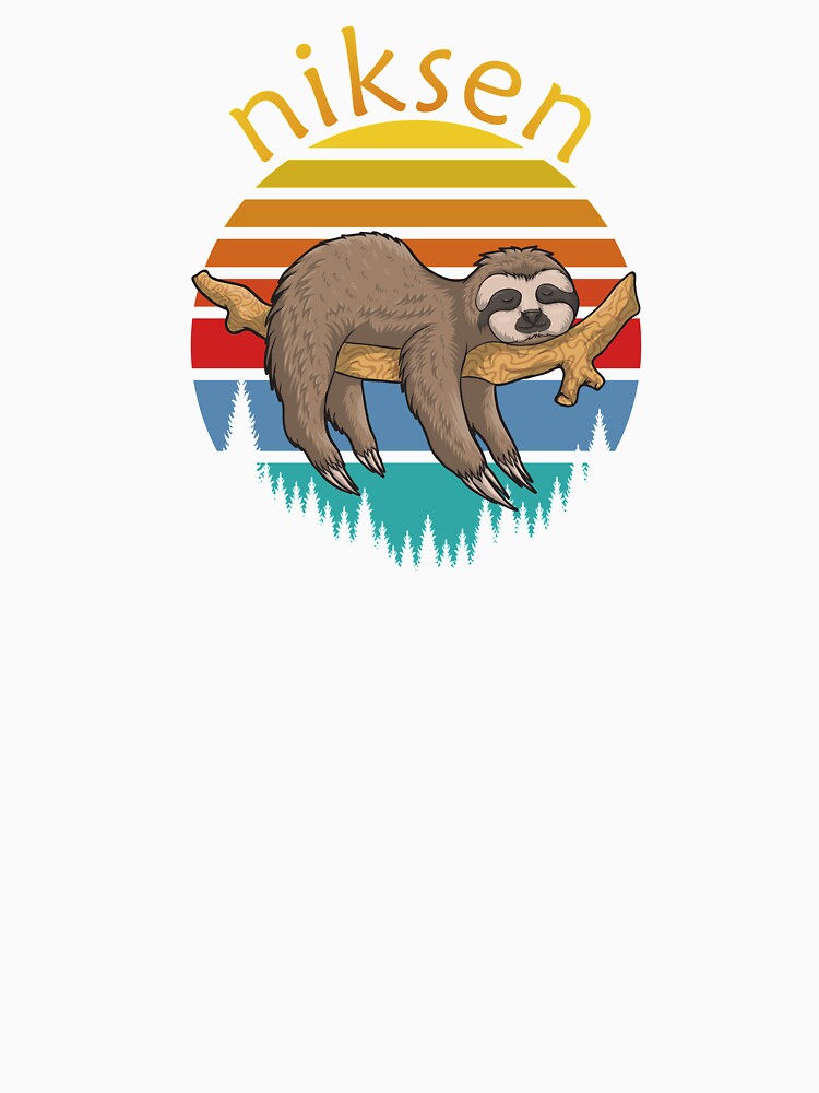 Niksen Dutch Concept Of Doing Nothing - Retro Sunset Sloth by phoxydesign