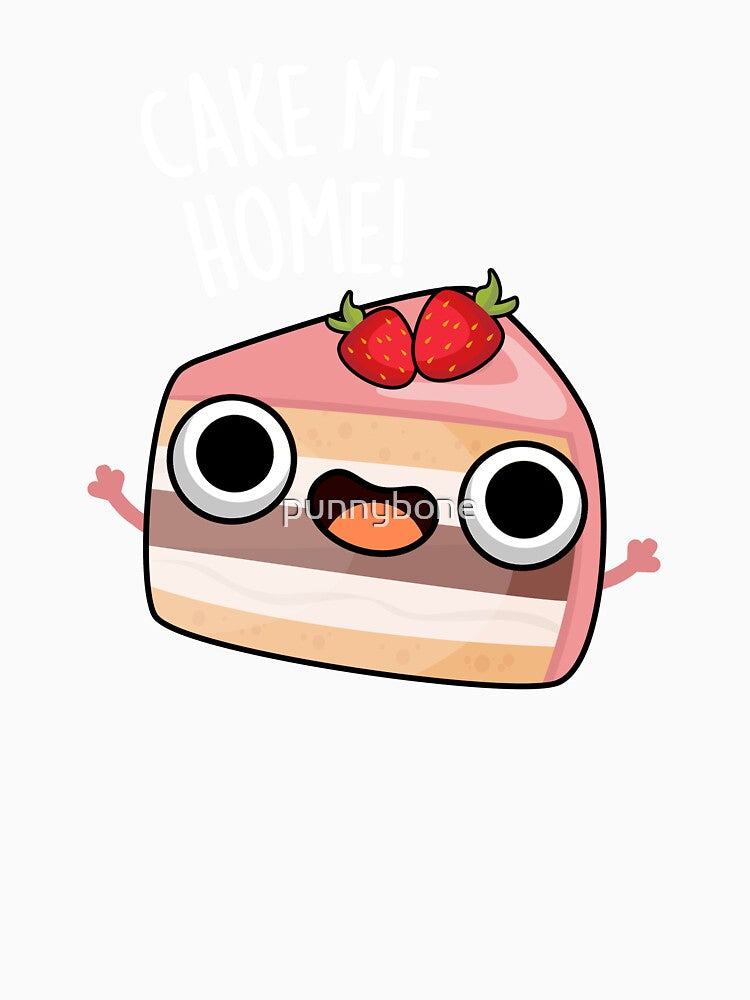 Cake Me Home Funny Food Pun  (Dark BG) by punnybone