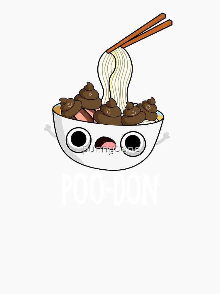Poo-don Funny Udon Pun (Dark BG) by punnybone