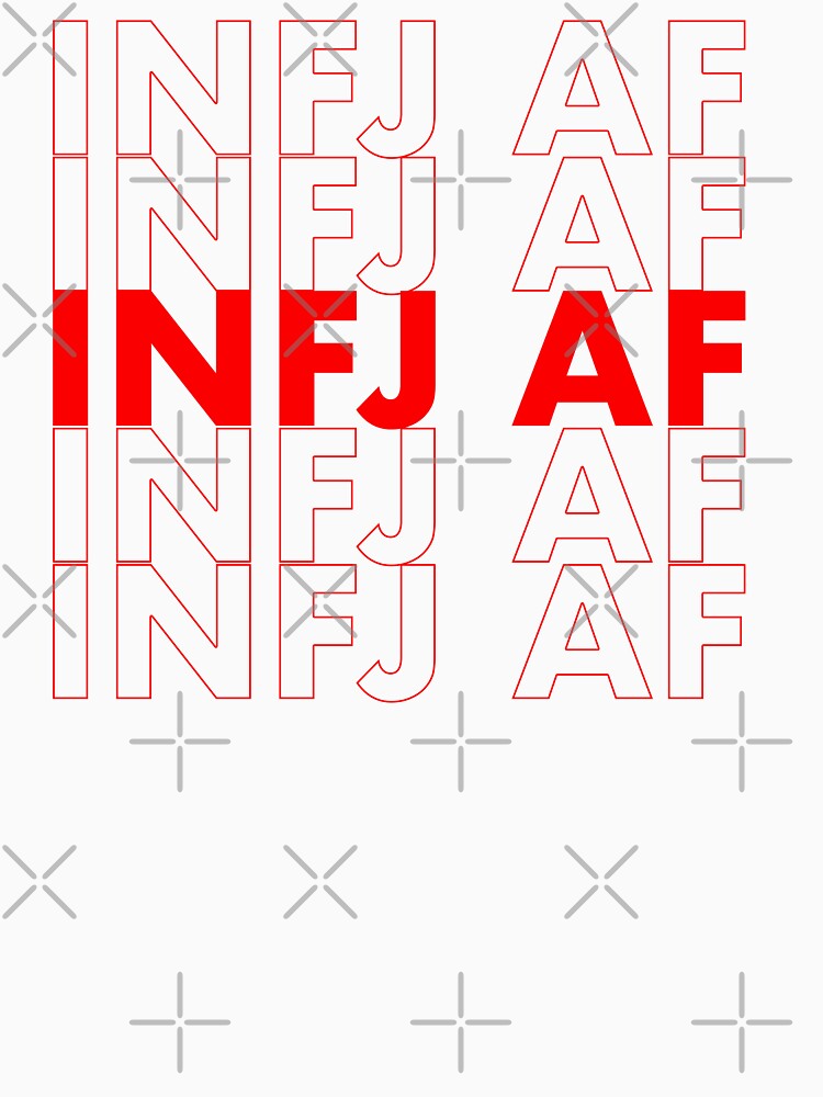 INFJ AF Red Personality MBTI Funny Shirt by FanaticTee