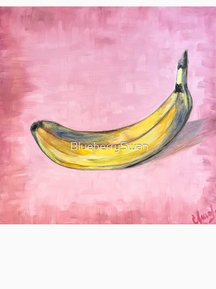 POP BANANA | Warhol Inspired Oil Painting | Pink Pop Art Wall Decor by BlueberrySwan