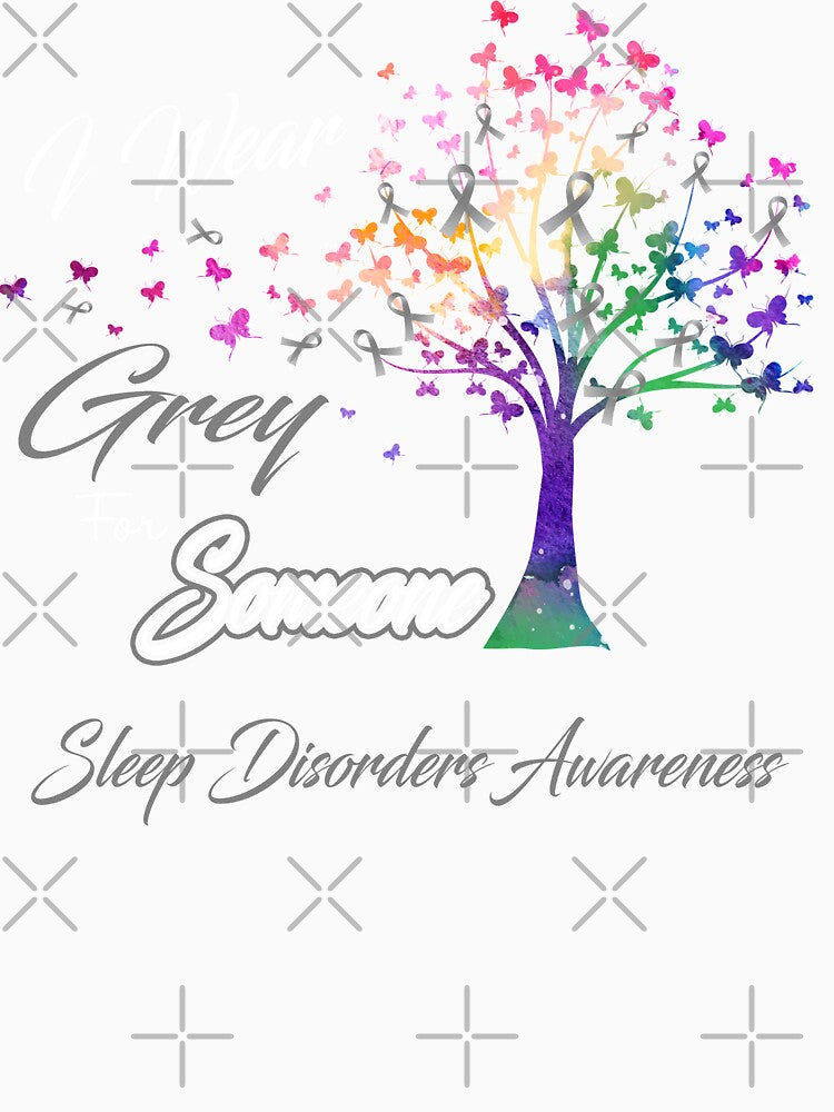 Ribbon Tree I Wear Grey For Someone Sleep Disorders Awareness by Tadmab