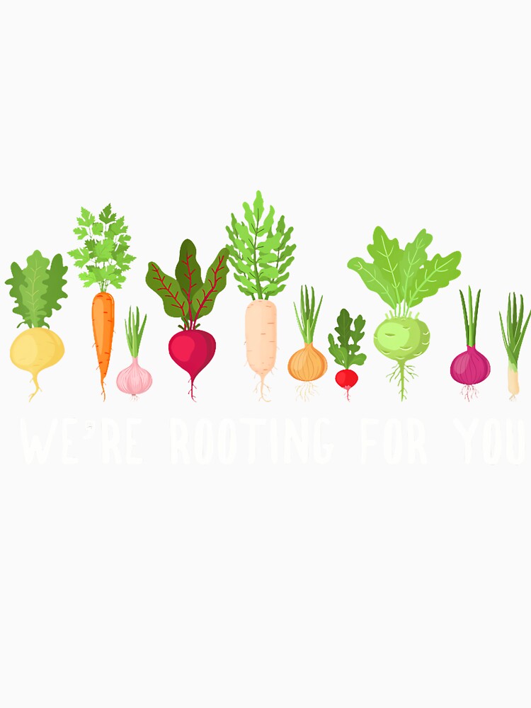 We'Re Rooting For You  Funny Root Vegetable Pun Humor by MavisJoseph