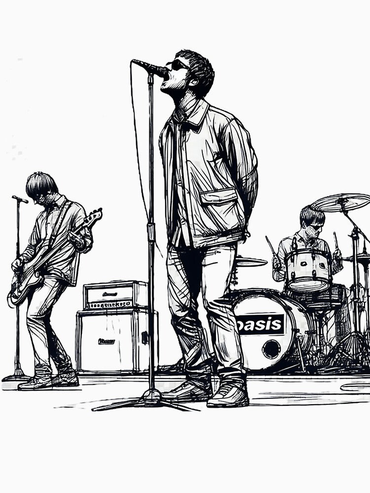 Minimalist Line Art of Oasis Performing by Roshan113