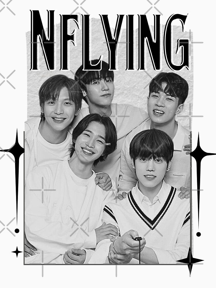 N.Flying Inspired Korean Rock Band Art Kpop Boy group K-music south korean Boy group Scrapbook Collage Cozy Y2K Vintage Design by HELL0WBELLO