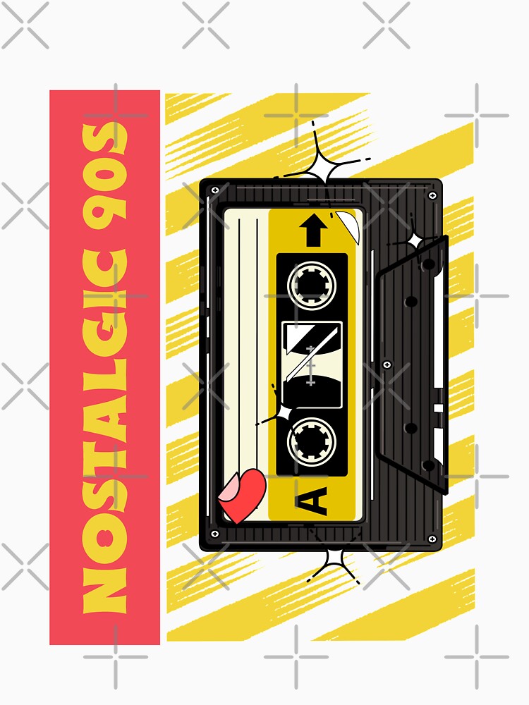 Nostalgic 90s Artwork with Classic Cassette Tape Illustration by deepakrode7