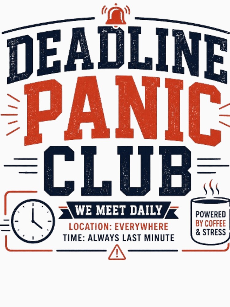 Deadline Panic Club Funny Office Humor Design by Eng-Art