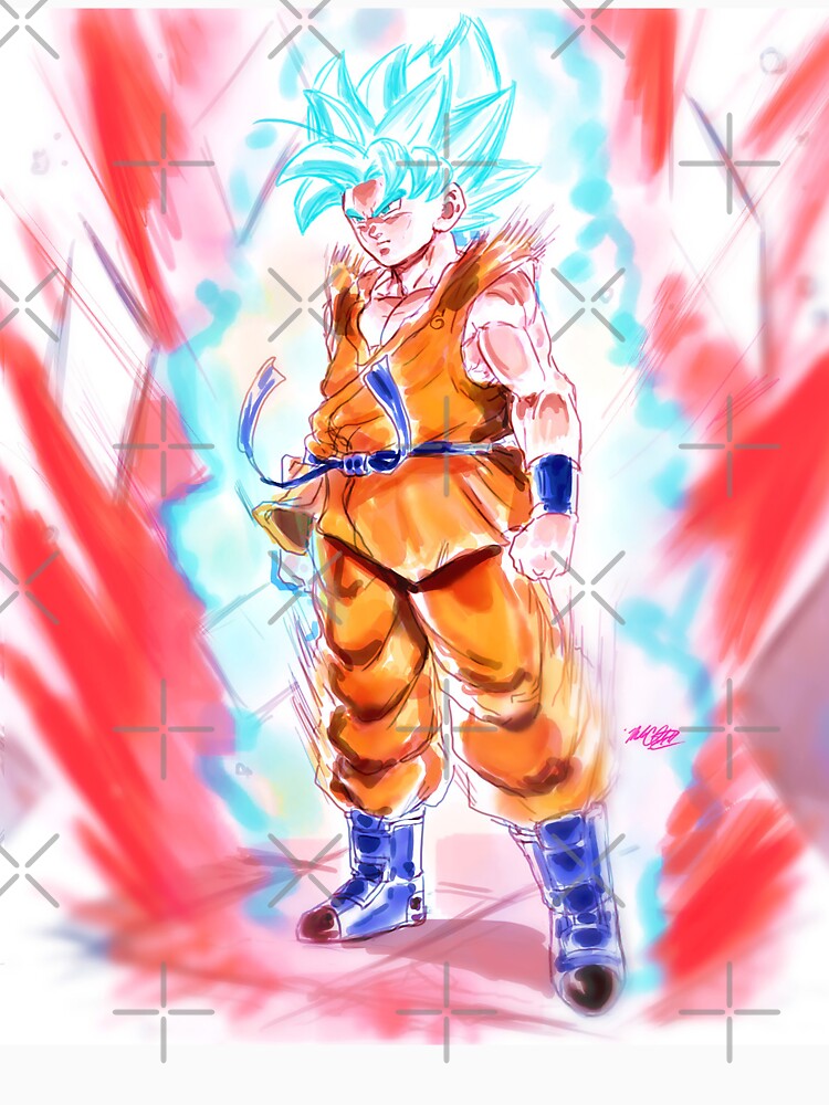 Going SSJ- Kaio-Ken Goku Blue by markclarkii