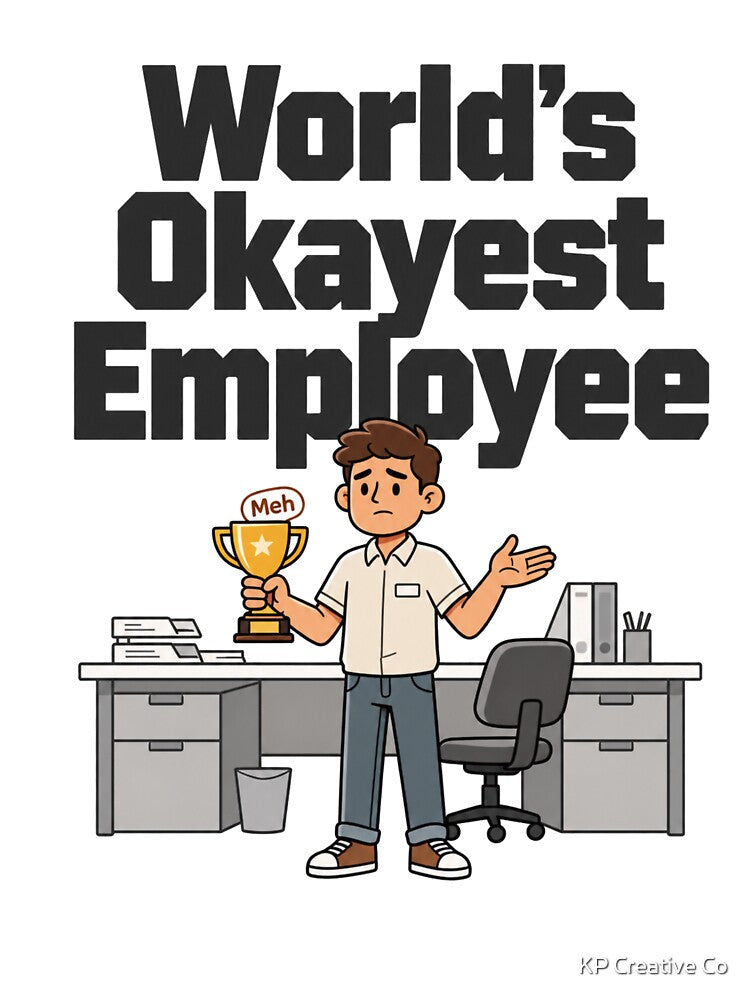World's Okayest Employee Funny Office Worker Design by KP Creative Co